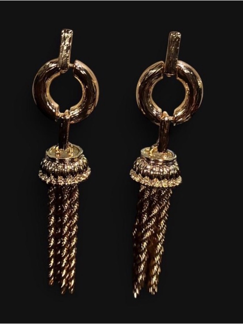 90’s style, Lux Gold Rope Tassel Drop Earrings